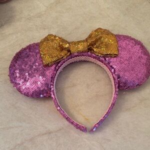 Disney Pink and Gold Sequin Mouse Ears Headband